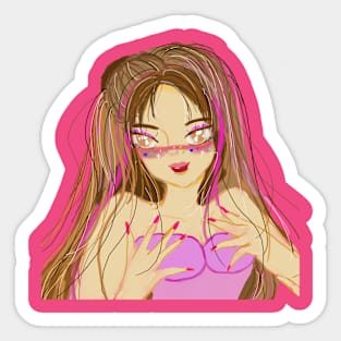 anime cartoon girl bright Sticker